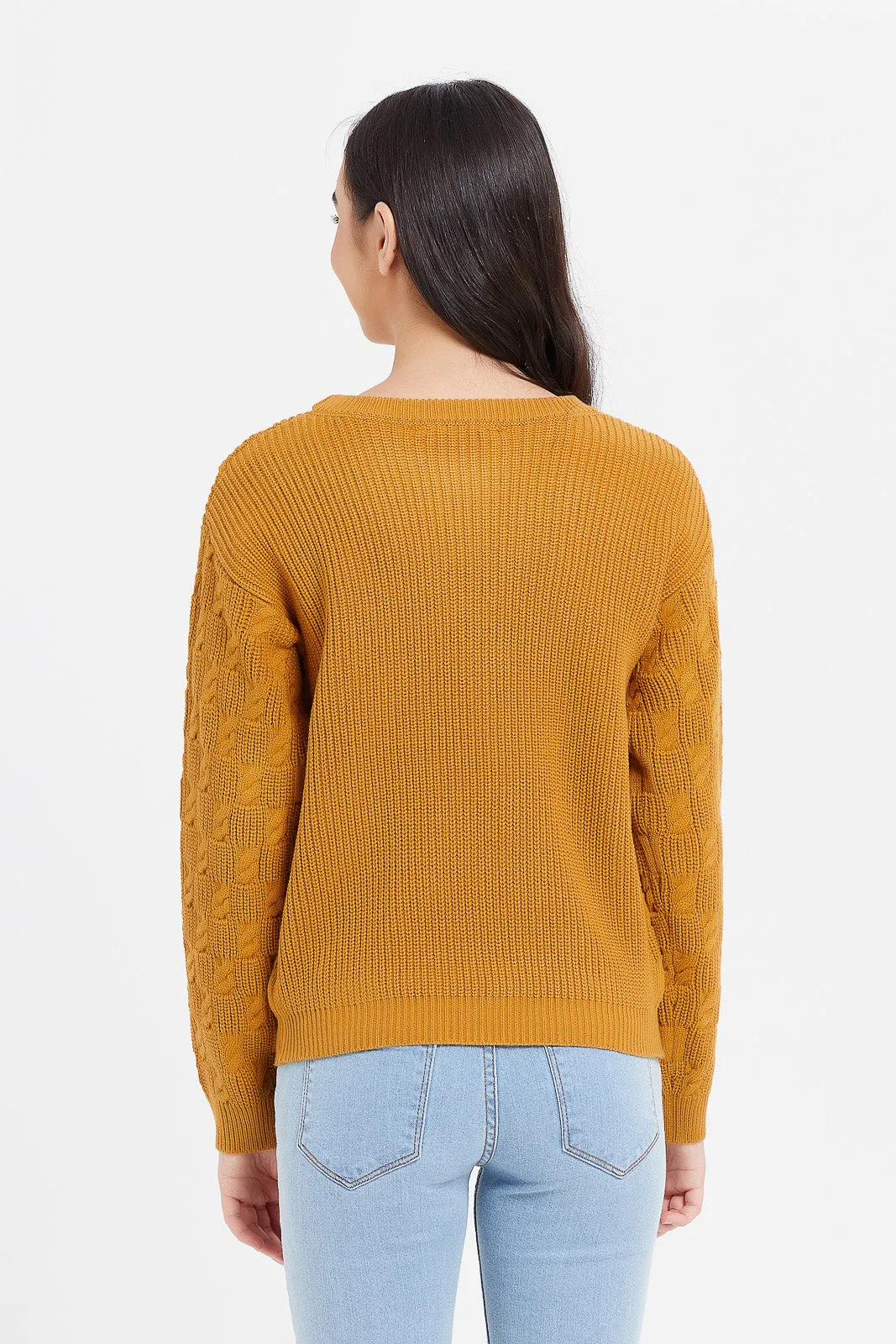 Senior Girls Mustard Bow Pullover