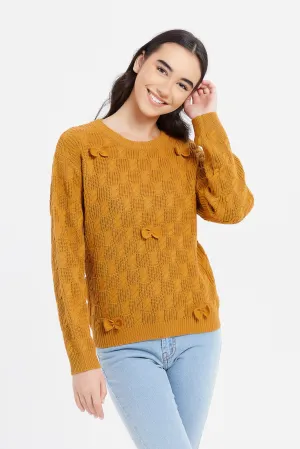 Senior Girls Mustard Bow Pullover