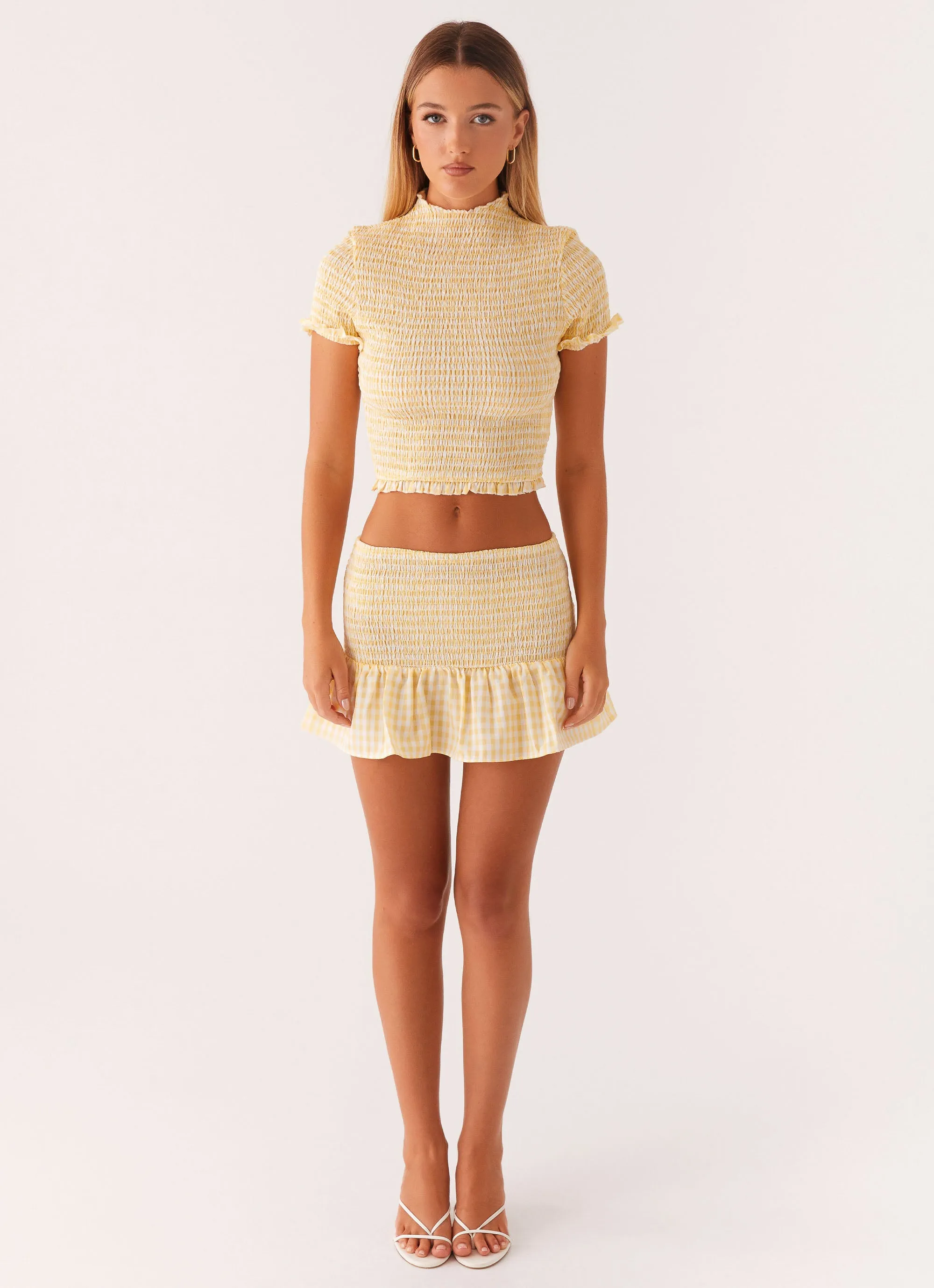 Sweetest Pie Mini Skirt - Yellow Gingham