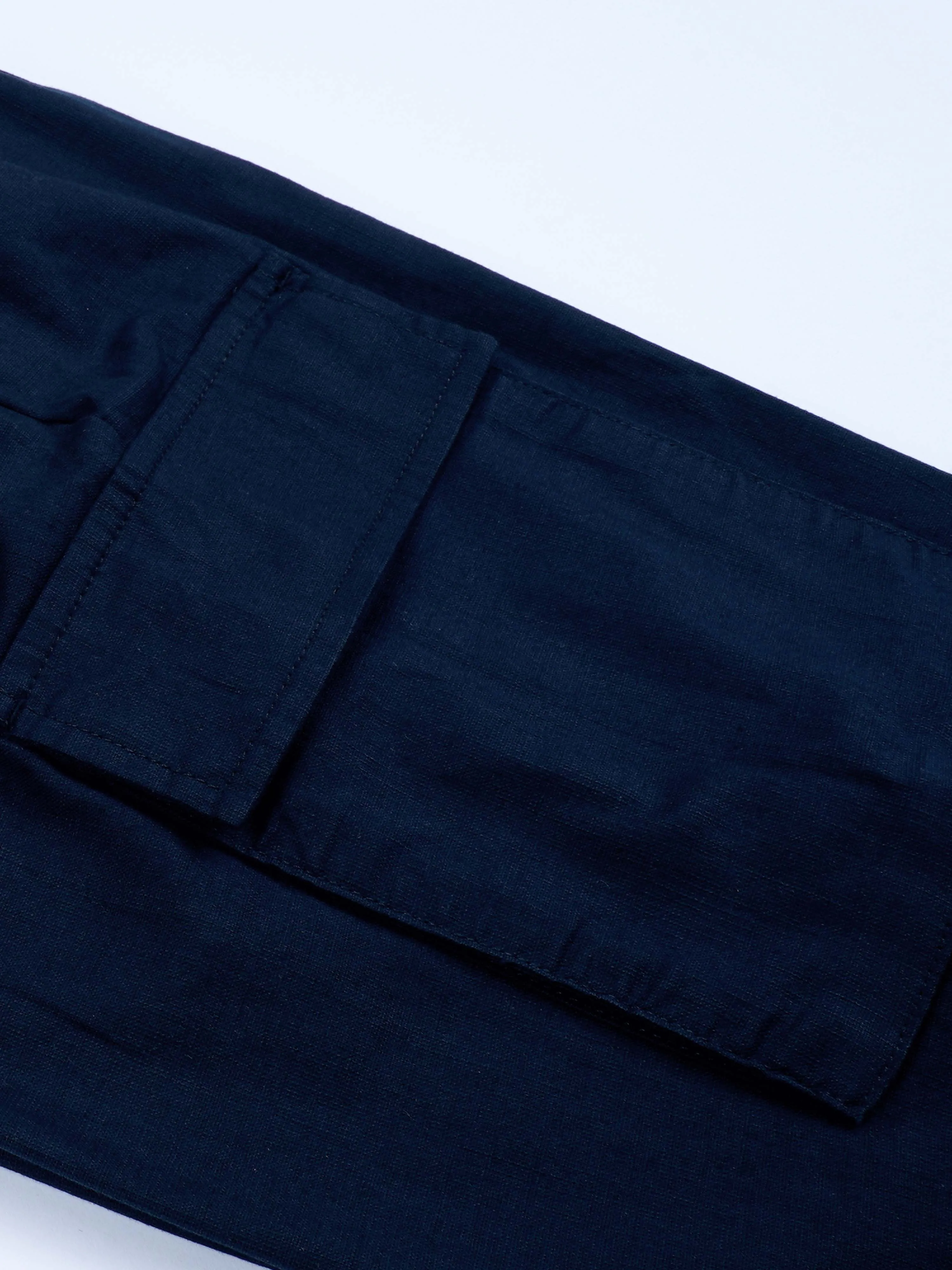 Textured Relaxed Flexiwaist Navy Cargo