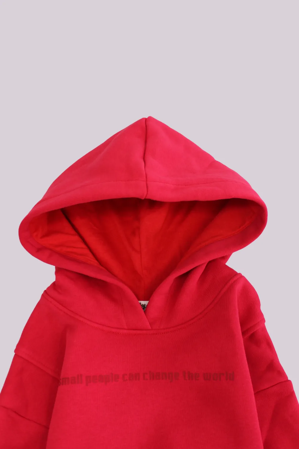 Unisex "Small People" Red Long-Sleeved Hoodie