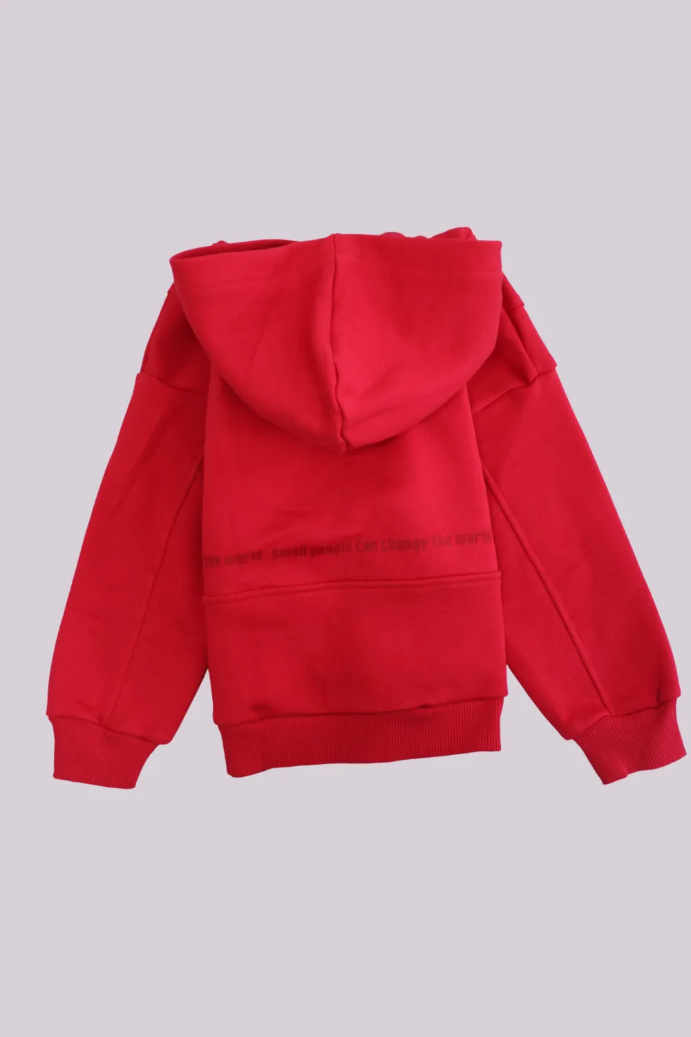 Unisex "Small People" Red Long-Sleeved Hoodie