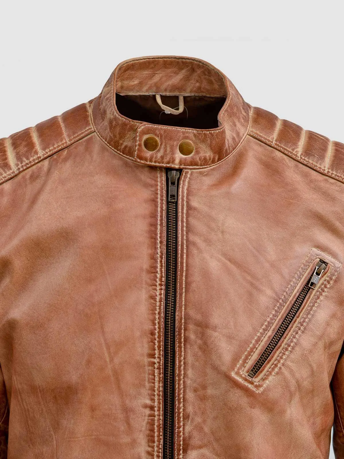 Waxed Tan Leather Jacket