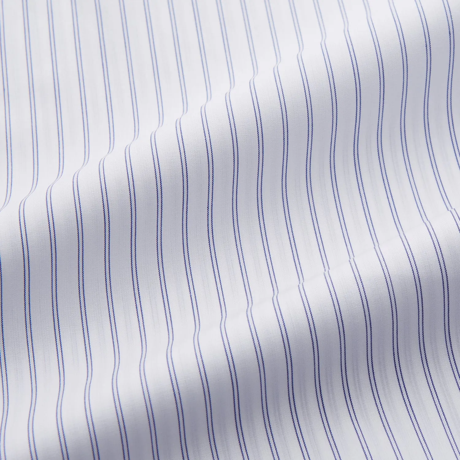 White and Blue Halo Stripe Cotton Regular Fit Mayfair Shirt