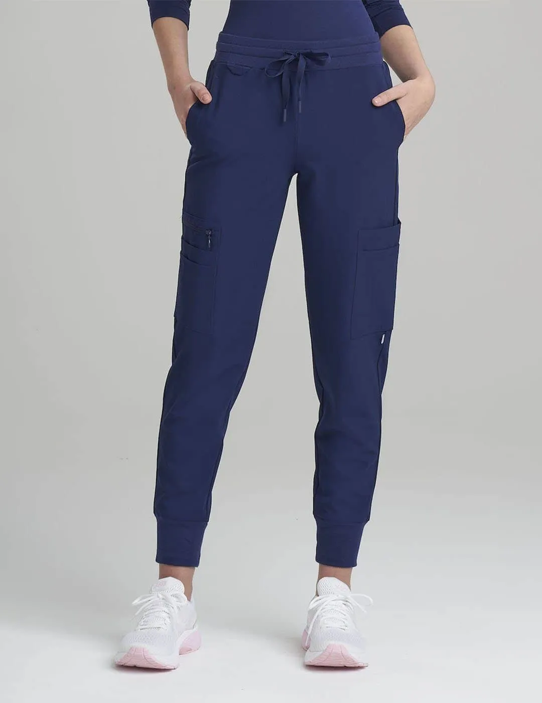 Womens 12-Pocket Scrub Jogger Pants - Navy